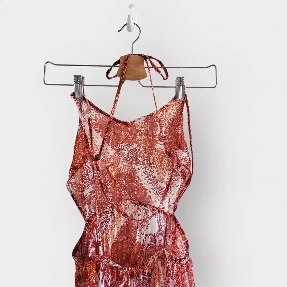 NWT Topshop Womens Paisley Print‎ Cover-Up Chiffon Maxi Dress Size Small